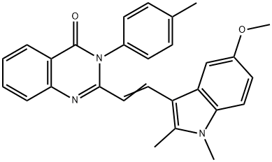 2-[2-(5-methoxy-1,2-dimethyl-1H-indol-3-yl)vinyl]-3-(4-methylphenyl)-4(3H)-quinazolinone 구조식 이미지