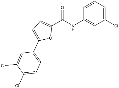 N-(3-chlorophenyl)-5-(3,4-dichlorophenyl)-2-furamide 구조식 이미지