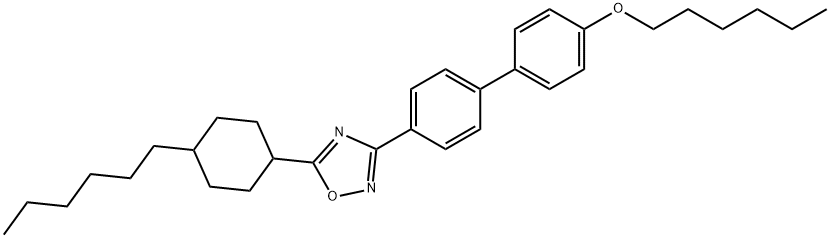 5-(4-hexylcyclohexyl)-3-[4'-(hexyloxy)[1,1'-biphenyl]-4-yl]-1,2,4-oxadiazole Structure