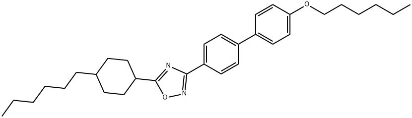 5-(4-hexylcyclohexyl)-3-[4'-(hexyloxy)[1,1'-biphenyl]-4-yl]-1,2,4-oxadiazole 구조식 이미지