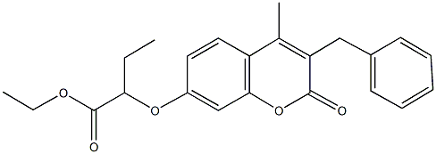 ethyl 2-[(3-benzyl-4-methyl-2-oxo-2H-chromen-7-yl)oxy]butanoate Structure