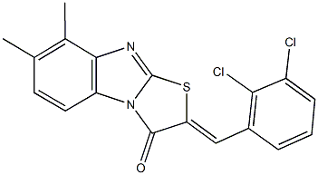2-(2,3-dichlorobenzylidene)-7,8-dimethyl[1,3]thiazolo[3,2-a]benzimidazol-3(2H)-one 구조식 이미지