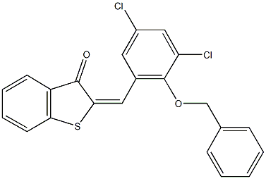 2-[2-(benzyloxy)-3,5-dichlorobenzylidene]-1-benzothiophen-3(2H)-one 구조식 이미지