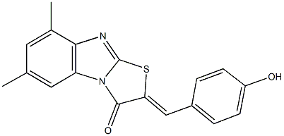 2-(4-hydroxybenzylidene)-6,8-dimethyl[1,3]thiazolo[3,2-a]benzimidazol-3(2H)-one 구조식 이미지