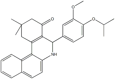 5-(4-isopropoxy-3-methoxyphenyl)-2,2-dimethyl-2,3,5,6-tetrahydrobenzo[a]phenanthridin-4(1H)-one 구조식 이미지