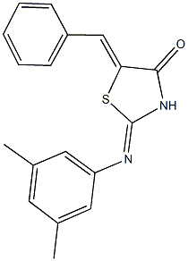 5-benzylidene-2-[(3,5-dimethylphenyl)imino]-1,3-thiazolidin-4-one 구조식 이미지