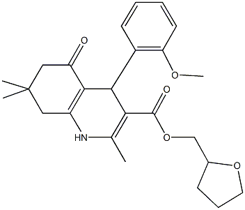 tetrahydro-2-furanylmethyl 4-(2-methoxyphenyl)-2,7,7-trimethyl-5-oxo-1,4,5,6,7,8-hexahydro-3-quinolinecarboxylate 구조식 이미지