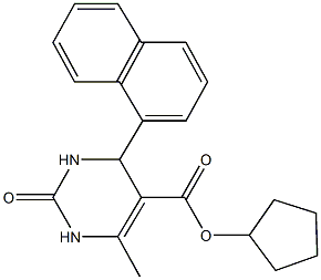 cyclopentyl 6-methyl-4-(1-naphthyl)-2-oxo-1,2,3,4-tetrahydro-5-pyrimidinecarboxylate Structure