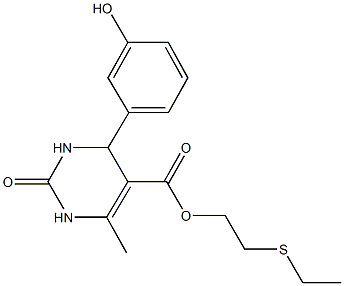 2-(ethylsulfanyl)ethyl 4-(3-hydroxyphenyl)-6-methyl-2-oxo-1,2,3,4-tetrahydro-5-pyrimidinecarboxylate 구조식 이미지