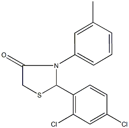 2-(2,4-dichlorophenyl)-3-(3-methylphenyl)-1,3-thiazolidin-4-one Structure