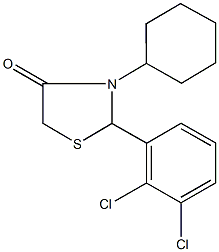 3-cyclohexyl-2-(2,3-dichlorophenyl)-1,3-thiazolidin-4-one 구조식 이미지