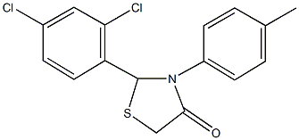 2-(2,4-dichlorophenyl)-3-(4-methylphenyl)-1,3-thiazolidin-4-one Structure
