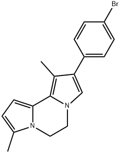 2-(4-bromophenyl)-1,8-dimethyl-5,6-dihydrodipyrrolo[1,2-a:2,1-c]pyrazine 구조식 이미지