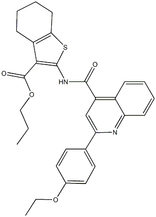 propyl 2-({[2-(4-ethoxyphenyl)-4-quinolinyl]carbonyl}amino)-4,5,6,7-tetrahydro-1-benzothiophene-3-carboxylate Structure