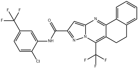 N-[2-chloro-5-(trifluoromethyl)phenyl]-7-(trifluoromethyl)-5,6-dihydrobenzo[h]pyrazolo[5,1-b]quinazoline-10-carboxamide Structure