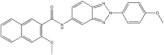 3-methoxy-N-[2-(4-methoxyphenyl)-2H-1,2,3-benzotriazol-5-yl]-2-naphthamide 구조식 이미지