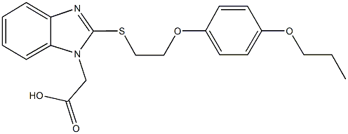 (2-{[2-(4-propoxyphenoxy)ethyl]sulfanyl}-1H-benzimidazol-1-yl)acetic acid Structure