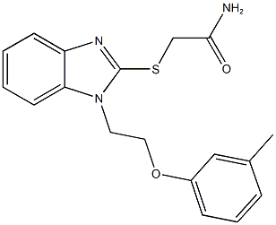 2-({1-[2-(3-methylphenoxy)ethyl]-1H-benzimidazol-2-yl}sulfanyl)acetamide 구조식 이미지