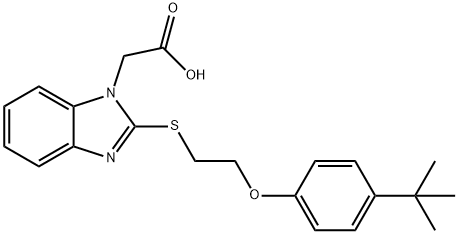 (2-{[2-(4-tert-butylphenoxy)ethyl]sulfanyl}-1H-benzimidazol-1-yl)acetic acid Structure
