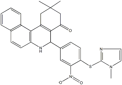 5-{3-nitro-4-[(1-methyl-1H-imidazol-2-yl)sulfanyl]phenyl}-2,2-dimethyl-2,3,5,6-tetrahydrobenzo[a]phenanthridin-4(1H)-one Structure