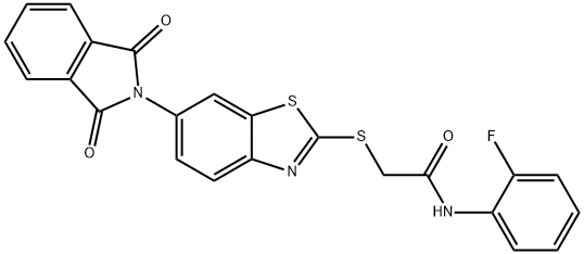 2-{[6-(1,3-dioxo-1,3-dihydro-2H-isoindol-2-yl)-1,3-benzothiazol-2-yl]sulfanyl}-N-(2-fluorophenyl)acetamide Structure