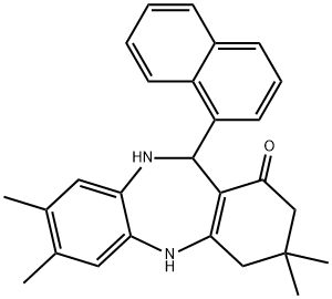 3,3,7,8-tetramethyl-11-(1-naphthyl)-2,3,4,5,10,11-hexahydro-1H-dibenzo[b,e][1,4]diazepin-1-one Structure