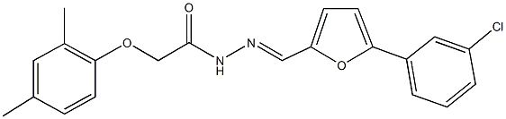 N'-{[5-(3-chlorophenyl)-2-furyl]methylene}-2-(2,4-dimethylphenoxy)acetohydrazide 구조식 이미지