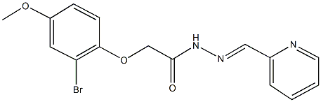 2-(2-bromo-4-methoxyphenoxy)-N'-(2-pyridinylmethylene)acetohydrazide Structure
