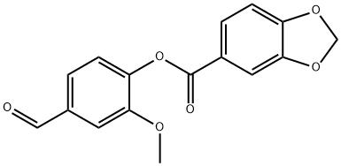 4-formyl-2-(methyloxy)phenyl 1,3-benzodioxole-5-carboxylate Structure