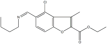 ethyl 5-[(butylimino)methyl]-4-chloro-3-methyl-1-benzofuran-2-carboxylate 구조식 이미지