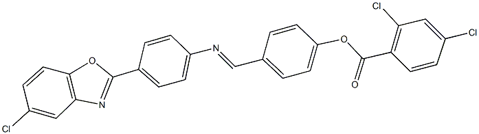 4-({[4-(5-chloro-1,3-benzoxazol-2-yl)phenyl]imino}methyl)phenyl 2,4-dichlorobenzoate 구조식 이미지