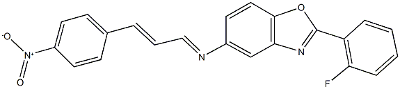 2-(2-fluorophenyl)-5-[(3-{4-nitrophenyl}-2-propenylidene)amino]-1,3-benzoxazole Structure