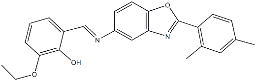 2-({[2-(2,4-dimethylphenyl)-1,3-benzoxazol-5-yl]imino}methyl)-6-ethoxyphenol 구조식 이미지