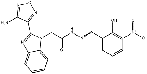 2-[2-(4-amino-1,2,5-oxadiazol-3-yl)-1H-benzimidazol-1-yl]-N'-{2-hydroxy-3-nitrobenzylidene}acetohydrazide Structure