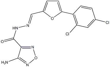4-amino-N'-{[5-(2,4-dichlorophenyl)-2-furyl]methylene}-1,2,5-oxadiazole-3-carbohydrazide 구조식 이미지
