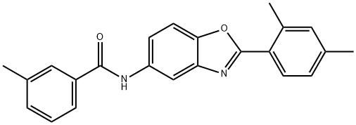N-[2-(2,4-dimethylphenyl)-1,3-benzoxazol-5-yl]-3-methylbenzamide 구조식 이미지