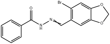 N'-[(6-bromo-1,3-benzodioxol-5-yl)methylene]benzohydrazide 구조식 이미지
