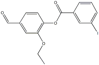 2-ethoxy-4-formylphenyl 3-iodobenzoate 구조식 이미지