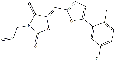 3-allyl-5-{[5-(5-chloro-2-methylphenyl)-2-furyl]methylene}-2-thioxo-1,3-thiazolidin-4-one 구조식 이미지