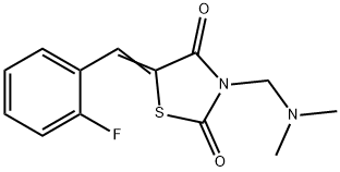 3-[(dimethylamino)methyl]-5-(2-fluorobenzylidene)-1,3-thiazolidine-2,4-dione 구조식 이미지