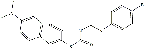 3-[(4-bromoanilino)methyl]-5-[4-(dimethylamino)benzylidene]-1,3-thiazolidine-2,4-dione 구조식 이미지