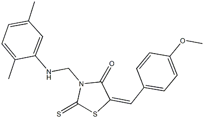 3-[(2,5-dimethylanilino)methyl]-5-(4-methoxybenzylidene)-2-thioxo-1,3-thiazolidin-4-one 구조식 이미지