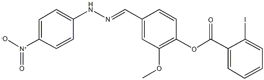 4-(2-{4-nitrophenyl}carbohydrazonoyl)-2-methoxyphenyl 2-iodobenzoate Structure