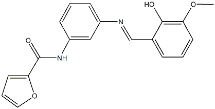 N-{3-[(2-hydroxy-3-methoxybenzylidene)amino]phenyl}-2-furamide 구조식 이미지