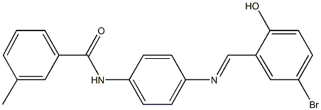 N-{4-[(5-bromo-2-hydroxybenzylidene)amino]phenyl}-3-methylbenzamide 구조식 이미지