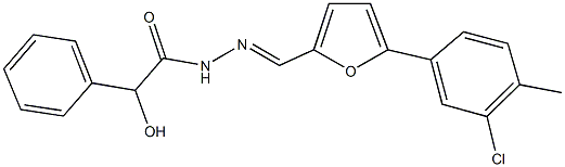 N'-{[5-(3-chloro-4-methylphenyl)-2-furyl]methylene}-2-hydroxy-2-phenylacetohydrazide 구조식 이미지