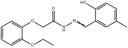 2-(2-ethoxyphenoxy)-N'-(2-hydroxy-5-methylbenzylidene)acetohydrazide 구조식 이미지