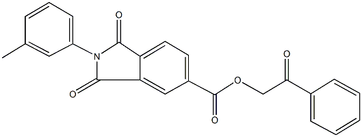 2-oxo-2-phenylethyl 2-(3-methylphenyl)-1,3-dioxoisoindoline-5-carboxylate 구조식 이미지