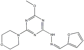 2-furaldehyde [4-methoxy-6-(4-morpholinyl)-1,3,5-triazin-2-yl]hydrazone 구조식 이미지