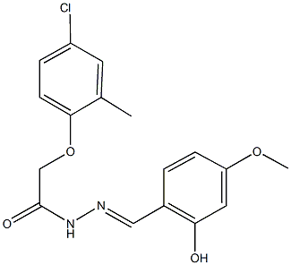 2-(4-chloro-2-methylphenoxy)-N'-(2-hydroxy-4-methoxybenzylidene)acetohydrazide Structure